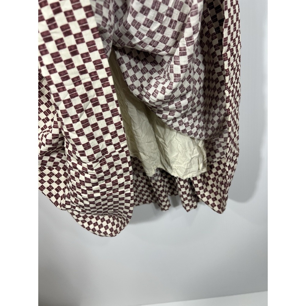 Abercrombie & Fitch Tiered Trapeze Midi Dress Size XS Checkered Pockets *FLAW* - Picture 7 of 14